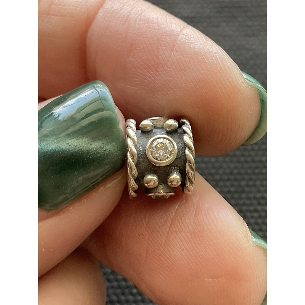 Pandora Oxidized Sterling Silver Crown Charm ALE 925